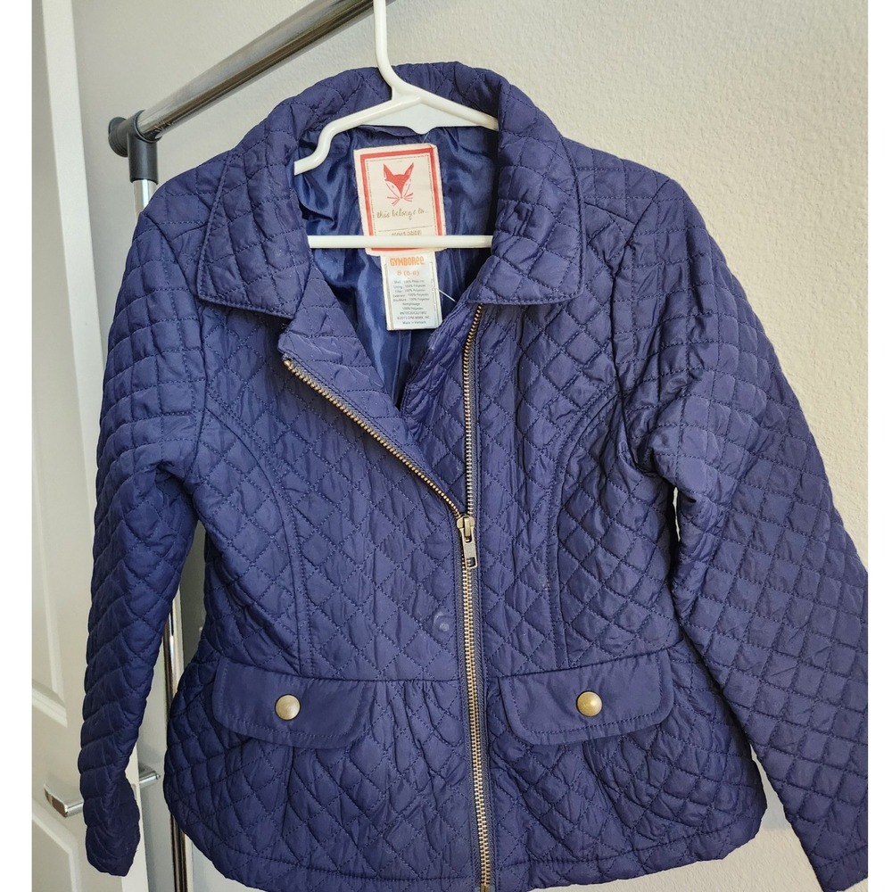 Gymboree Girls Quilted Navy Blue Jacket Size S 5 6 Years